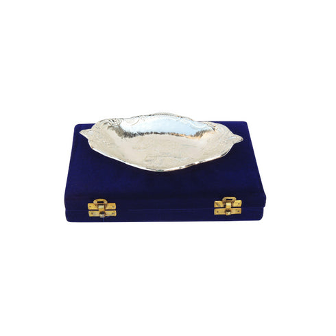 Brass Elephant Bowl with Silver Finish 0.28kg