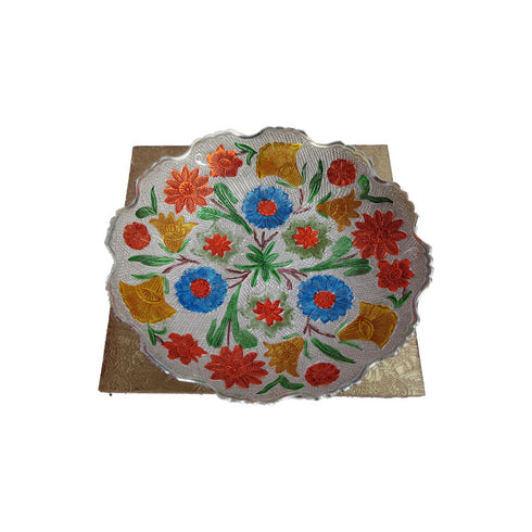 Brass Decorative Colored Bowl with Plate 0.484kg