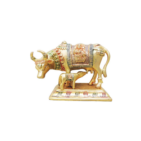 Brass Cow With Calf Statue 1.025Kg