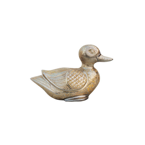 Brass Showpiece Sitting Duck Statue 1.74kg