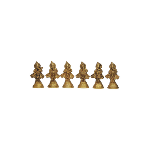 Brass Musical Ganesh 5 pcs set God Statue 1.185kg