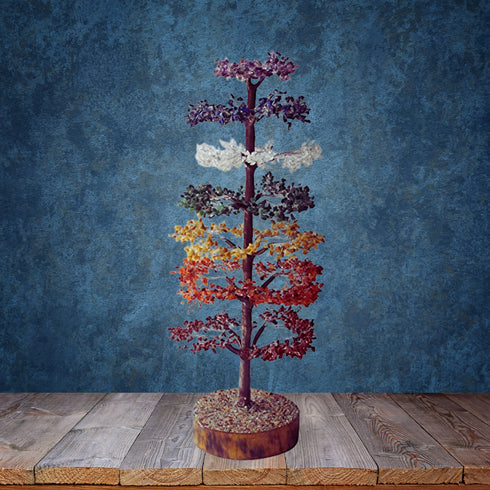 Pushkar 7 Chakra Layered M-Seal Crystal Tree 1500 Bead