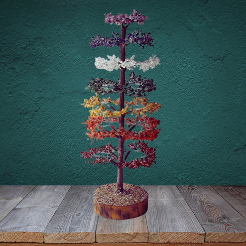 Pushkar 7 Chakra Layered M-Seal Crystal Tree 1500 Bead