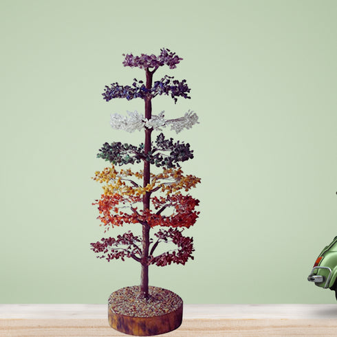 Pushkar 7 Chakra Layered M-Seal Crystal Tree 1500 Bead