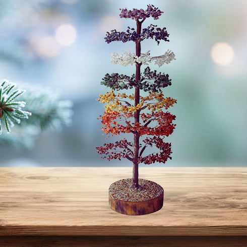 Pushkar 7 Chakra Layered M-Seal Crystal Tree 1500 Bead