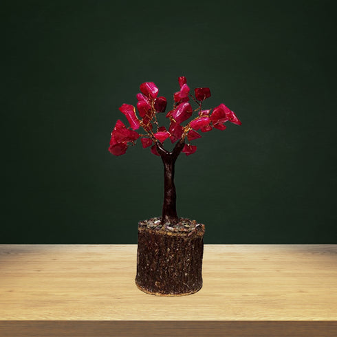 Pushkar Agate Small M-Seal Crystal Tree 12-4CM