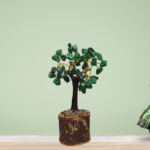 Green Jade Small Crystal M Seal Tree With 48 Beads