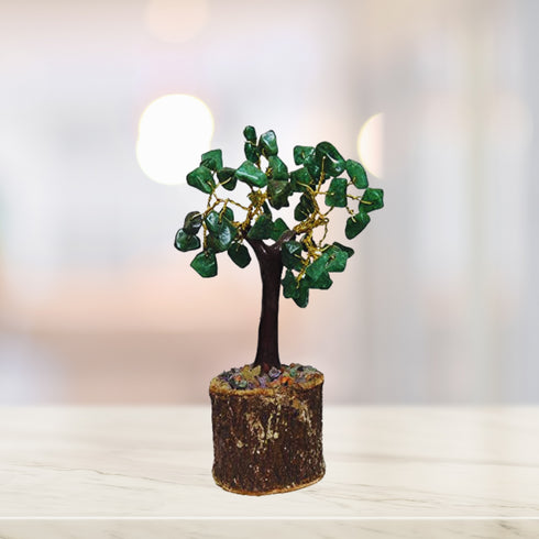 Green Jade Small Crystal M Seal Tree With 48 Beads