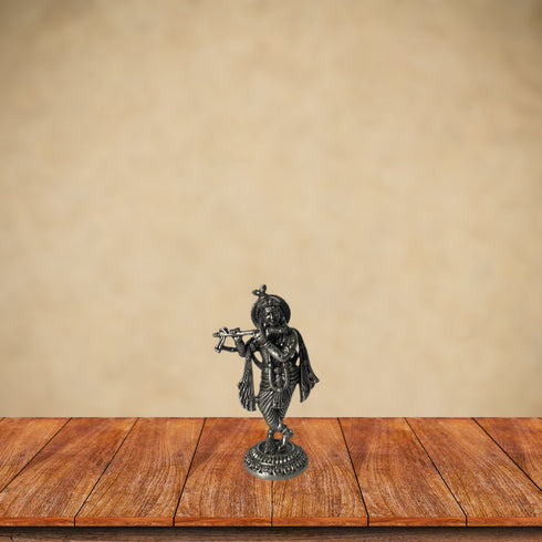 Pure Silver 92.5 Krishna Antique Idol 8.36g