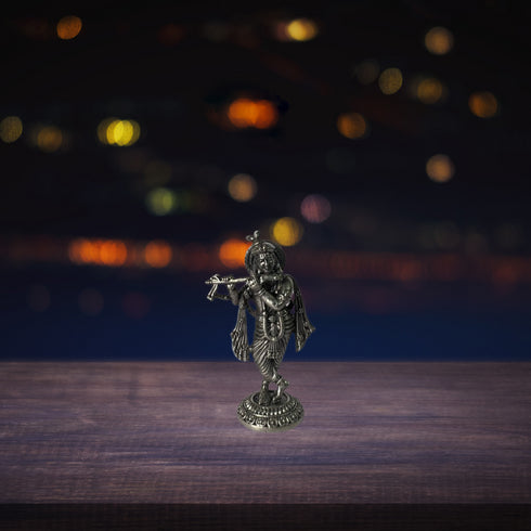 Pure Silver 92.5 Krishna Antique Idol 8.36g