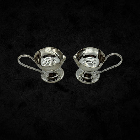 Pure Silver Pair Diyas With Handle 21g