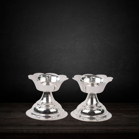 Pure Silver Deepam Pair 50g