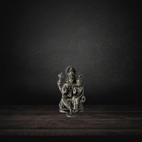 Pure Silver Laxminarasimha Swami Oxidized Antique 19.68g