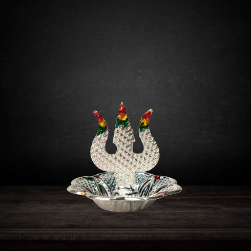 Pure Silver Trishul Agarbatti Stand 11.5g