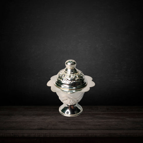 Pure Silver Kumkum Box with Cap Small 9.60g