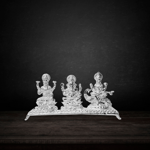 Pure Silver Lakshmi Ganesh Saraswati Idol 109g