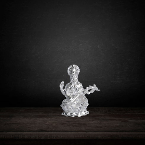 Pure Silver Saraswathi Idol Soild 33.5g