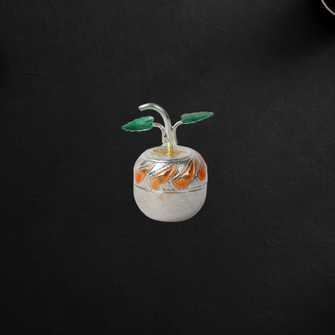 Pure Silver Apple Shaped Kumkum Box 12.10g
