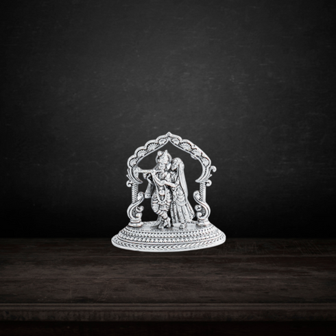 Pure Silver Radha Krishna With Frame Antique 6.62g
