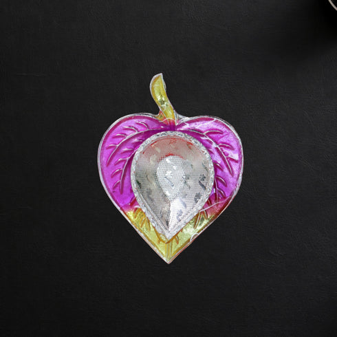 Pure Silver Peepal Leaf Pattern Fancy Diya 11.42g