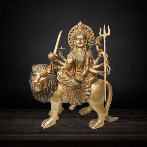 Brass Durga Ji Goddess Idol Statue 24.8kg