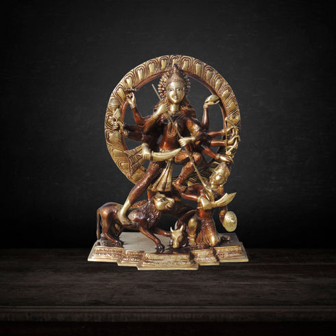 Brass Maa Mahishasur Mardini Statue 32.3 Kg