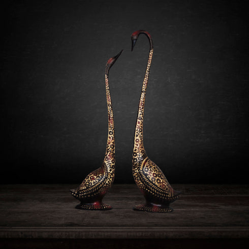 Brass Showpiece Duck Pair Black Statue 6.86kg