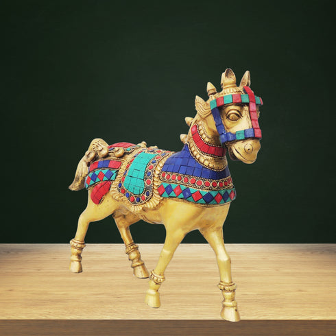 Brass Showpiece Running Horse Statue 4.32kg