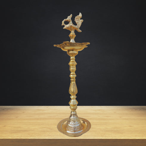 Brass Table Mahabharat Oil Lamp Deepak 2kg