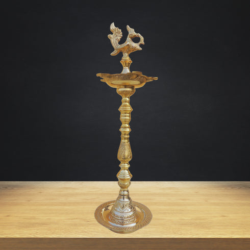 Brass Table Mahabharat Oil Lamp Deepak 2kg