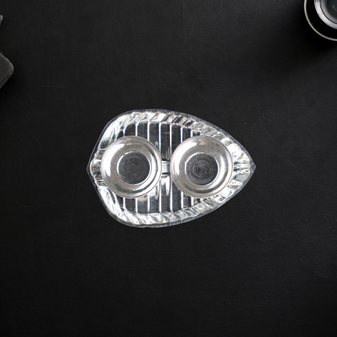 Pure Silver Kumkum And Gandham set in a leaf 25g