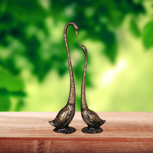 Brass Duck Pair Statue Medium 4.76kg