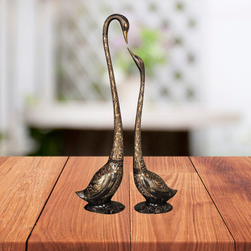 Brass Duck Pair Statue Medium 4.76kg