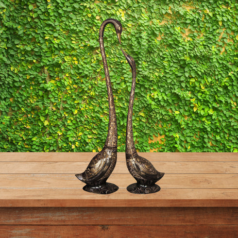 Brass Duck Pair Statue Medium 4.76kg