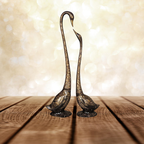 Brass Duck Pair Statue Medium 4.76kg