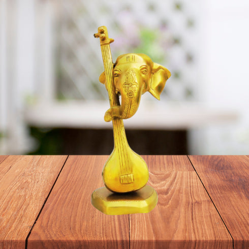 Brass Guitar With Ganesh Statue 3.9kg