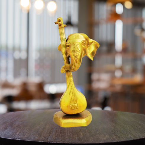 Brass Guitar With Ganesh Statue 3.9kg
