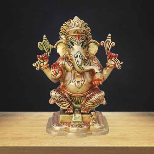 Brass Ganesh Ji God Idol Statue 2.33kg