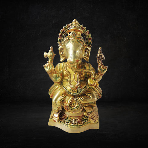 Brass Ganesh Ji Statue 12.4kg