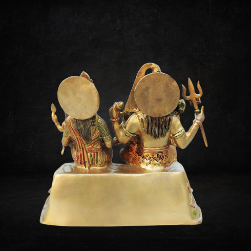 Brass Shiv Parivaar On Hill Colour Idol Statue 10.642kg