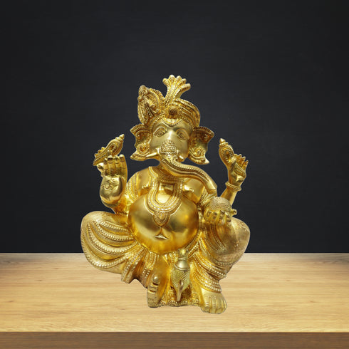 Brass Pankhi Ganesh Ji Statue 7.01kg