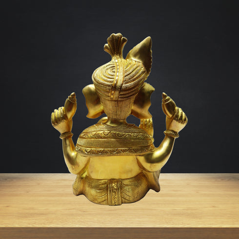 Brass Pankhi Ganesh Ji Statue 7.01kg