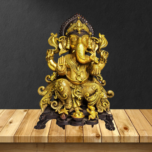 Brass Ganesh Ji God Idol Statue 20.1Kg