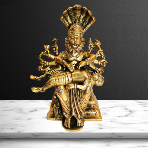Brass Narsingh Bhagwan God Idol Statue 3598g