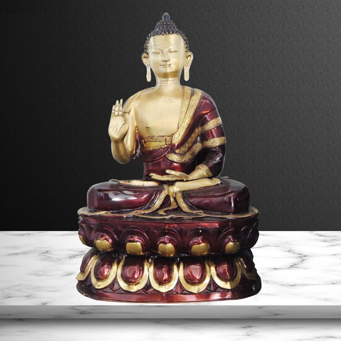 Brass Budha Statue With Antique Finish 45Kg