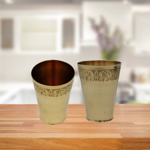 Brass Glass Embose 540g(Pack of 6)