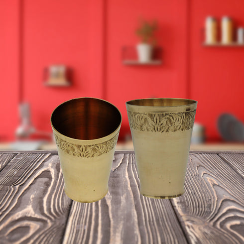 Brass Glass Embose 540g(Pack of 6)