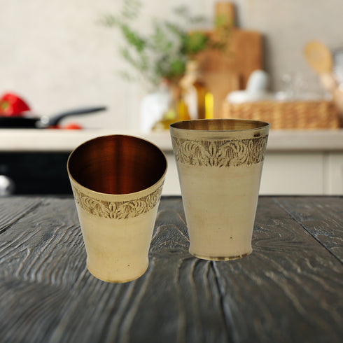 Brass Glass Embose 540g(Pack of 6)
