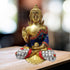 Brass Buddha Statue with Stonework 2.022kg