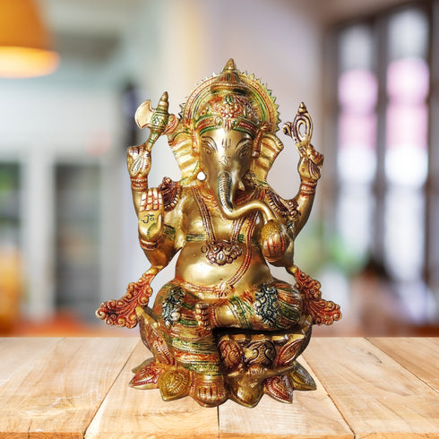 Brass Ganesh Ji God Idol Statue 5.7kg